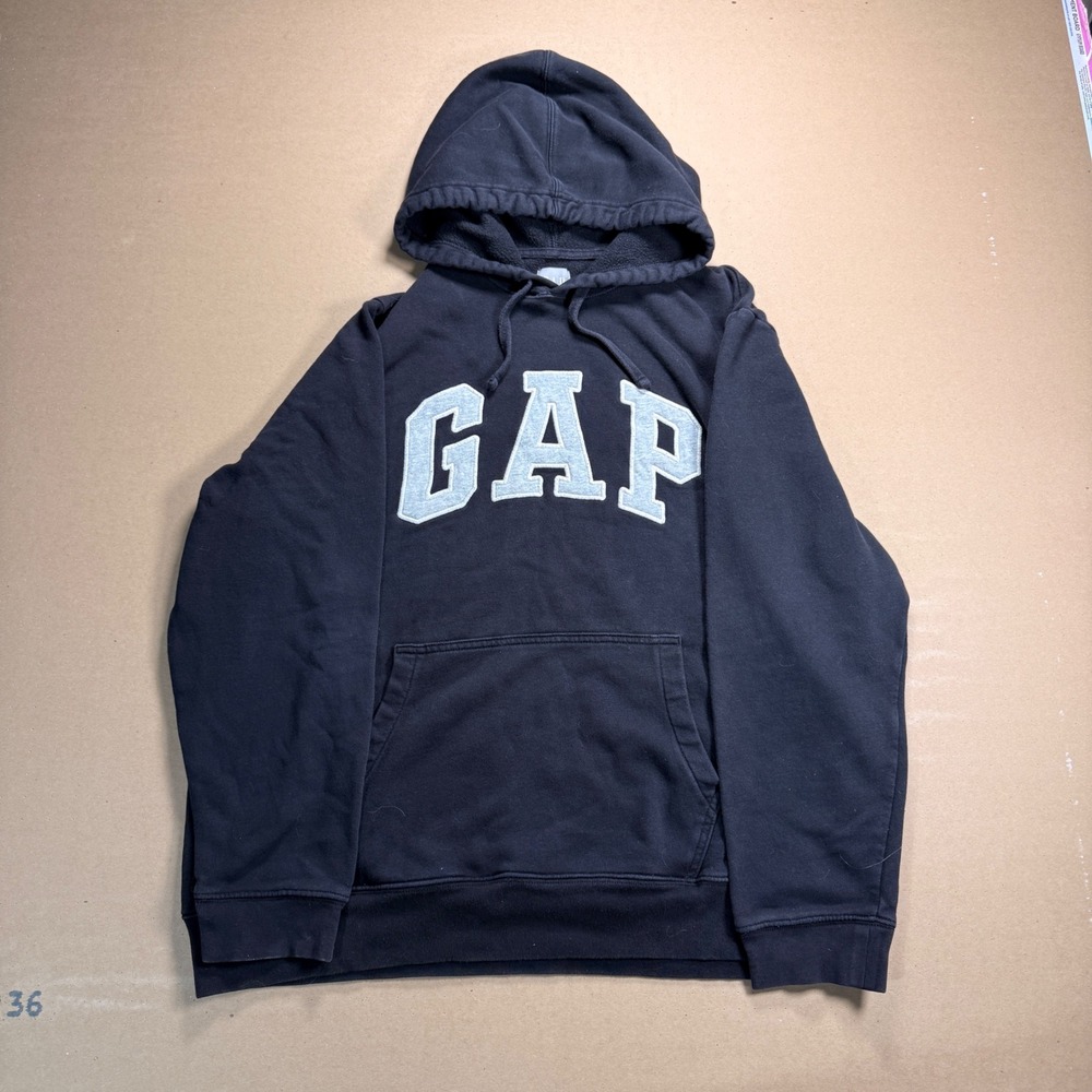 Gap Arch Logo Hoodie XL Navy Blue Excellent Fleece Pullover Sweatshirt